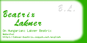 beatrix lakner business card